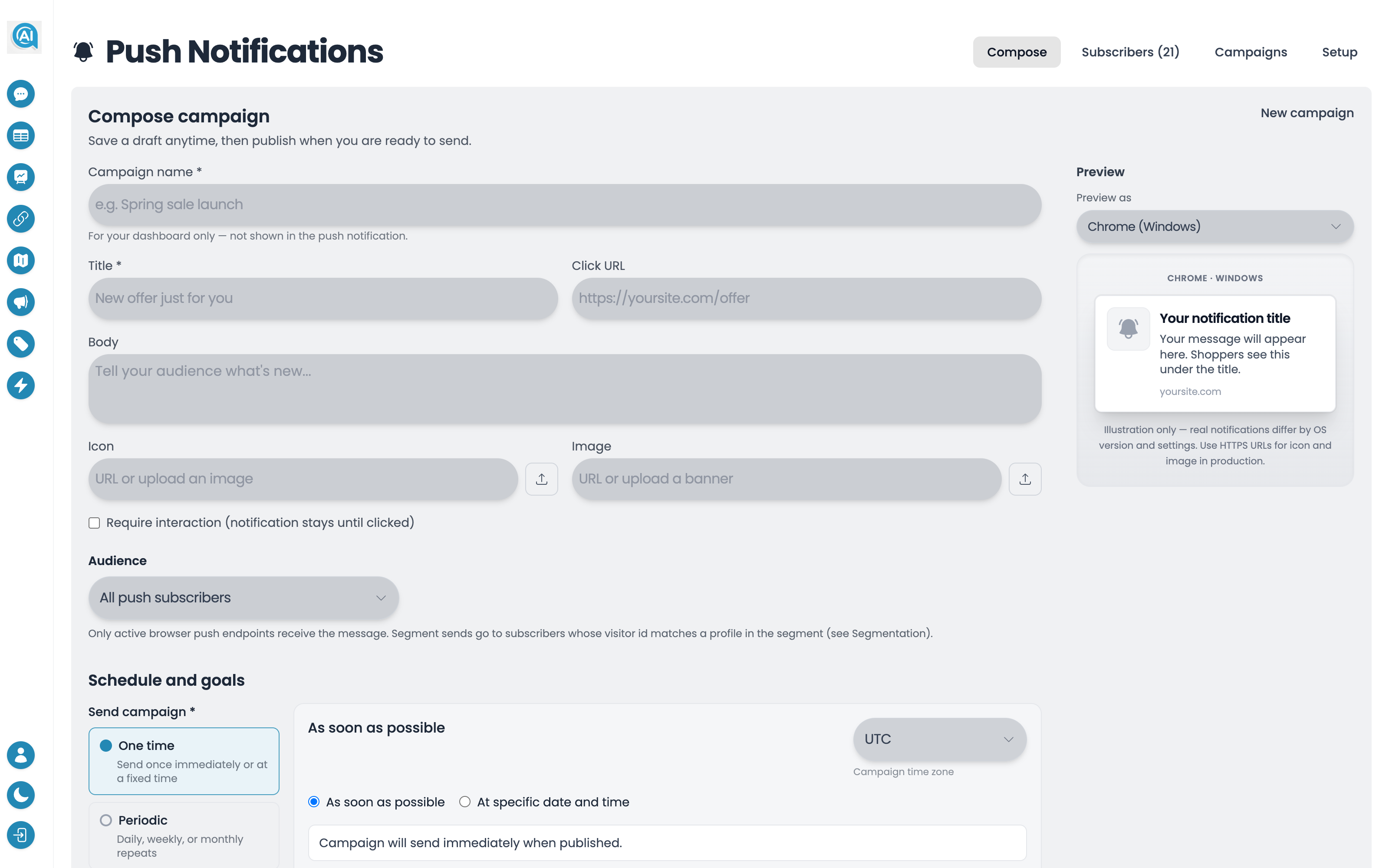 Web Push campaigns